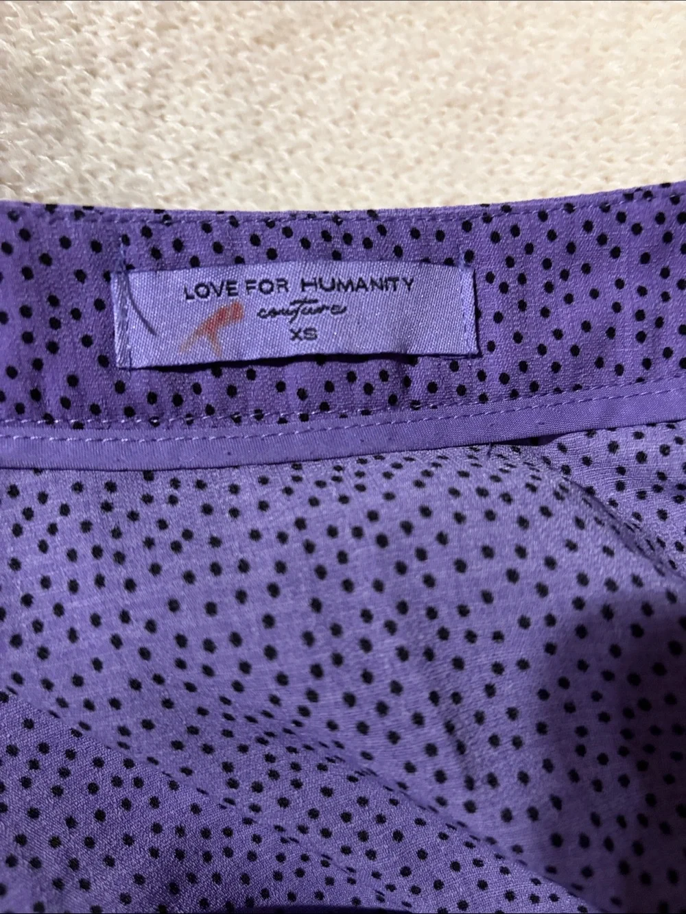 Purple Polka Dot Tie-Waist Skort